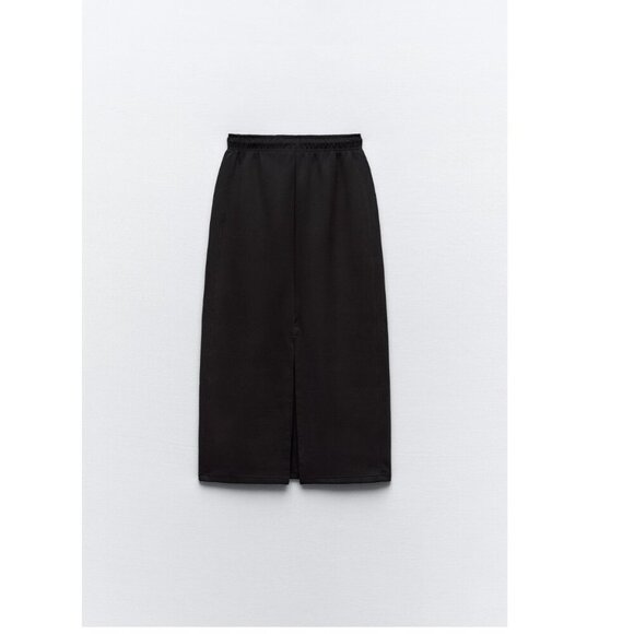 ZARA Dresses & Skirts - ZARA CLEAN INTERLOCK PLUSH MIDI SKIRT Size M NEW WITH TAG!